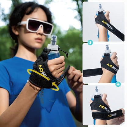 TRIWONDER Running Handheld Water Bottle 17.6oz BPA-Free Hydration Bottle for Running, Marathons & Walking - color: B-500ml Handheld Holder Strap