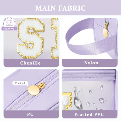 COSHAYSOO Clear Sunscreen Bag Makeup Toiletries Pouch Beach Vacation Essentials Summer Travel Stuff Accessories Personalized Graduation Gifts for Her Women College Teen Girls Teacher Nurse Purple SPF - color: Purple-SPF