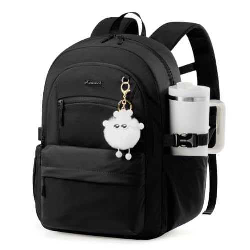 LOVEVOOK School Backpack for Teen Girls & Women, 35L Large Laptop Backpack with 40oz Water Bottle Pocket, Waterproof Cute College Bookbag, Student Backpack for Middle High School Travel Work Black - color: Black, size: 17.3 inch