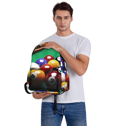 Billiards Travel Backpack for Men Women 15.6 inch Laptop Backpack Casual Daypack for Weekender - color: Billiards