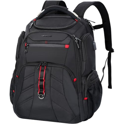 VANKEAN Travel Laptop Backpack 17.3 Inch TSA Friendly, Water-Repellent Anti Theft XL Computer Backpack with RFID Pockets College Backpacks with USB Port for Men Women Business Work Bag, Black - style: Travel Backpacks
