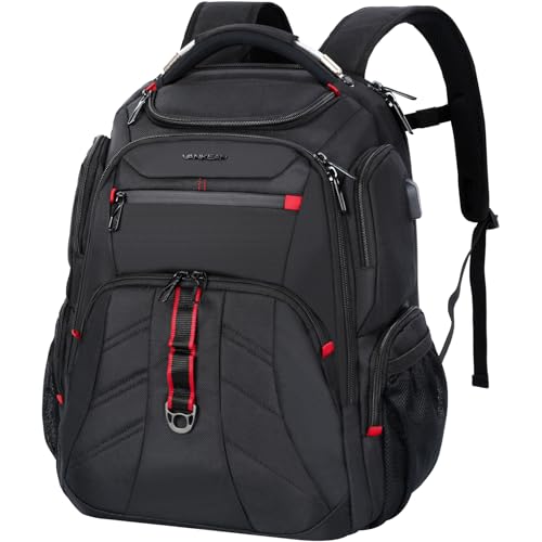 VANKEAN Travel Laptop Backpack 17.3 Inch TSA Friendly, Water-Repellent Anti Theft XL Computer Backpack with RFID Pockets College Backpacks with USB Port for Men Women Business Work Bag, Black - style: Travel Backpacks