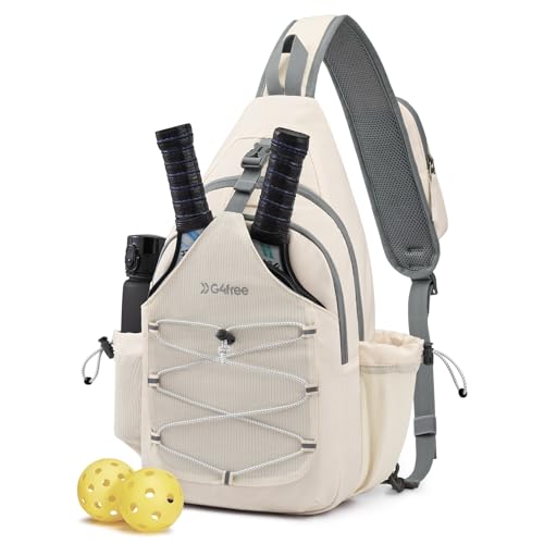 G4Free Pickleball Sling Bag for Women - Lightweight Crossbody Sports Bag - color: Ivory