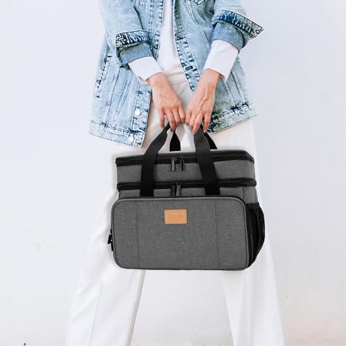 LUXJA 2 Layers Medicine Bag with Detachable Divider, Pill Bottle Organizer Suitable for Home or Travel Use, Gray - color: Gray