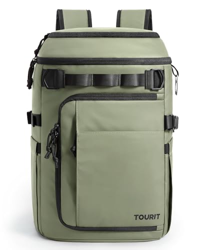 TOURIT Cooler Backpack 32 Cans Large Capacity Insulated Backpack Cooler Bag for Men Women to Picnic, Hiking - color: Forest Green