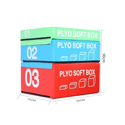 Foam Reinforced Box Stackable Soft Plywood Box Anti-Skid Safety, Used for Jumping Strength Training and Physical Training Suitable for Home Gym - size: 90*75*90cm