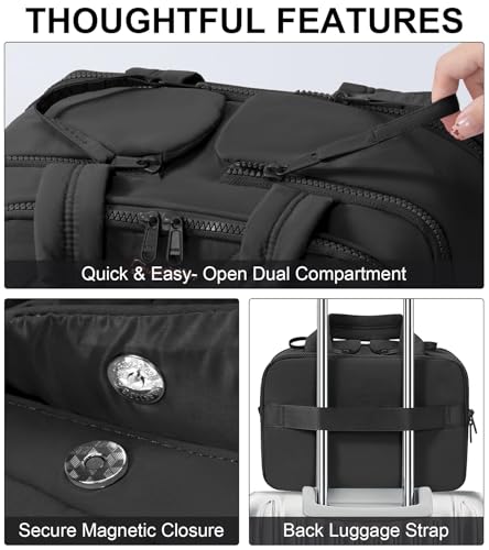 Travel Toiletry Bag, Large Wide-open Puffy Makeup Bag for Women Black - color: Black
