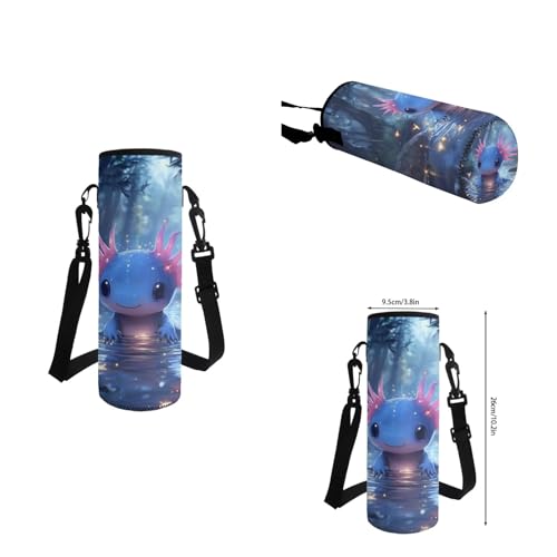 Cute Axolotl Backpack for Girls Boys Backpack with Lunch Box Water Bottle Bag and Big Pencil Case 4Pcs Set 17" Bookbag with Large Front Pocket for School Sturdy School Bag for Kids Elementary - color: Axolotl