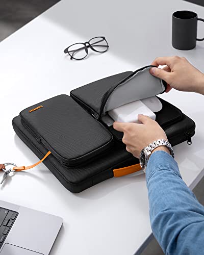 tomtoc 360 Protective Laptop Sleeve for 2026 14-inch MacBook Pro M5/M4/M3/M2 Pro/Max A3426 A3434 A3401 2026-2021, 13.5-14.4 Inch Surface Laptop 7/6/5/Studio 2/1, Water-Resistant Carrying Case - color: Black, size: 13.5-14 inch