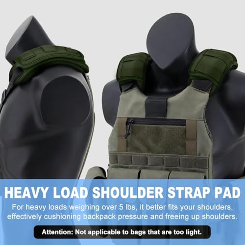 ZINMARK 2Pcs Tactical Shoulder Pad, Ultra-Thick Comfort Cushion for Vest Straps, Backpacks, Breathable & Shock-Absorbing,Army Green - color: Army Green