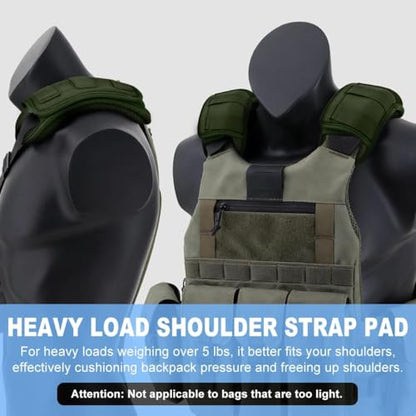 ZINMARK 2Pcs Tactical Shoulder Pad, Ultra-Thick Comfort Cushion for Vest Straps, Backpacks, Breathable & Shock-Absorbing,Army Green - color: Army Green