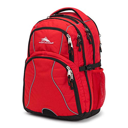 High Sierra Swerve Laptop Backpack, Crimson/Black, One Size - color: Crimson/Black