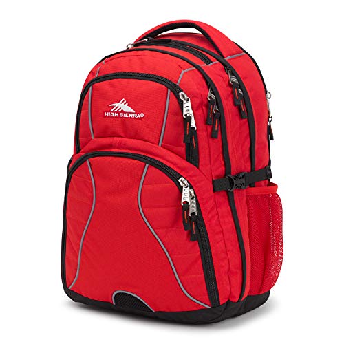 High Sierra Swerve Laptop Backpack, Crimson/Black, One Size - color: Crimson/Black