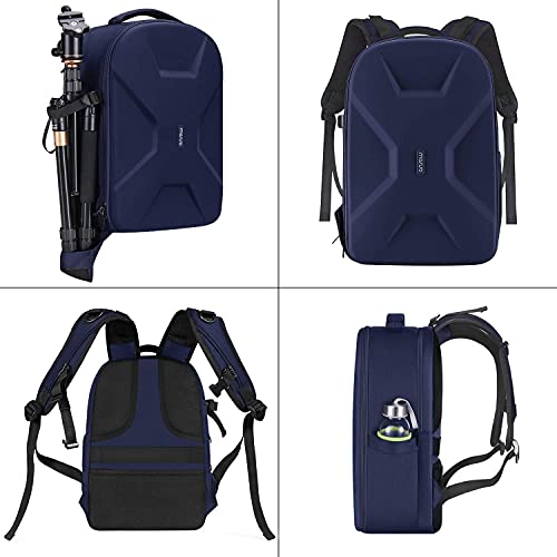 MOSISO Camera Backpack, DSLR/SLR/Mirrorless Photography Camera Bag 15-16 inch Waterproof Hardshell Case with Tripod Holder&Laptop Compartment Compatible with Canon/Nikon/Sony, Navy Blue - color: Navy Blue