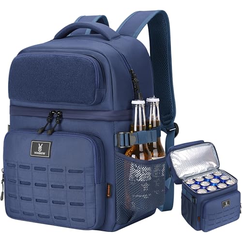 Large 36 Cans Insulated Waterproof Cooler Backpack for Men Women, Double Deck Leak Proof Cooler Bag for Camping, Hiking, Fishing - color: Blue