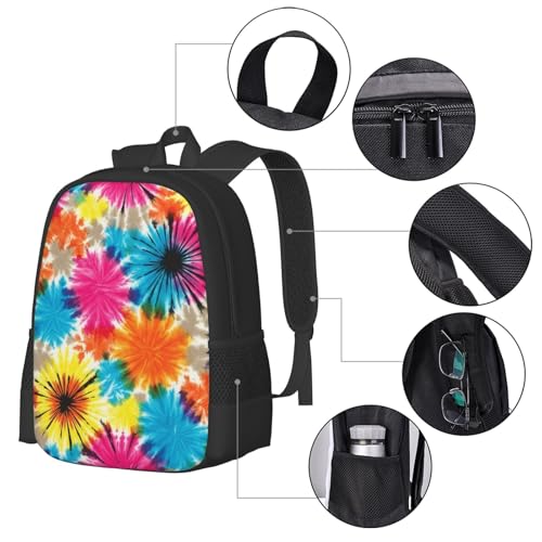Slim Anti Theft Laptop Backpack Tribal Ethnic Tie Dye, Large Volume Travel Daypack Durable Polyester Carry Bag for Office Business Outdoor Trekking - color: Design (1023)