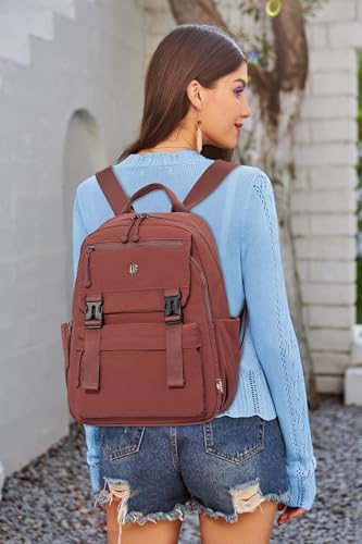 Backpack Purse for Women Small Backpack Nylon Travel Backpack - color: Red
