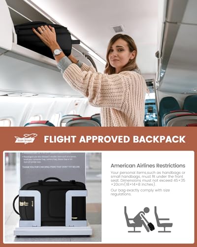 LOVEVOOK Carry on Backpack, 50L Large Travel Backpack for Airplanes, TSA Personal Item Travel Bag, Waterproof Daypack Fits 18 Inch Laptop, Business Weekender Overnight With 3 Packing Cubes, Black - color: Black, size: 50l-18 Inch-4pcs Standard