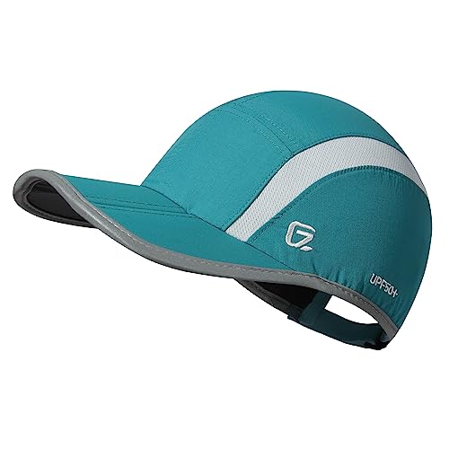GADIEMKENSD Reflective Folding Outdoor Hat Unstructured Design UPF 50+ Sun Protection Sport Hats for Womens and Mens - color: Turquoise