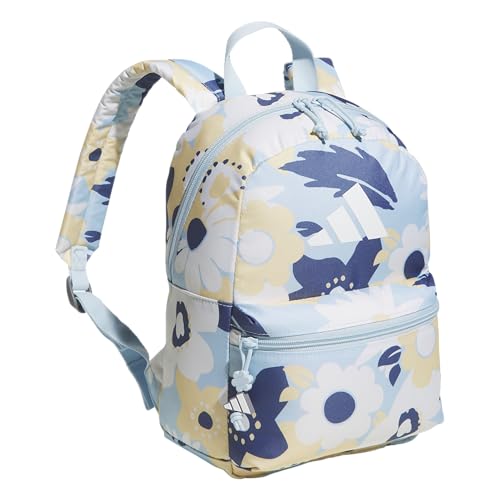 adidas Kids Gotta-Have-It Mini Backpack – School Bag for Girls and Boys, 10L, Big Floral Ice Blue/Ice Blue, OSFA - color: Big Floral Ice Blue/Ice Blue