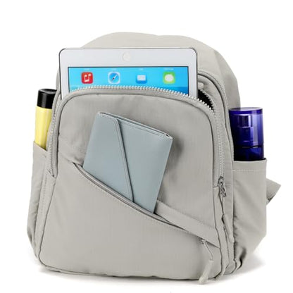 Mini Backpack Purse for Women Lightweight Nylon Casual Bag Small Daypacks for Work Travel (C Gray) - color: C Gray