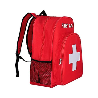 First Aid Bags Empty First Aid Backpack Empty Medical Storage Bag for First Aid Kits Pack Emergency Hiking Backpacking Camping Cycling Riding Climbing Travel Car - color: Red