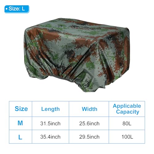 PATIKIL 100L Bicycle Rear Rack Rain Cover, Bike Trunk Rain Cover Waterproof Cycling Rain Cover for Mountain Cycling Hybrid Bike, L, Camouflage