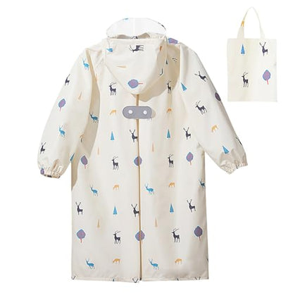 Toddler Kids Raincoat Boys Girls Rain Jacket Waterproof Rain Poncho Reusable Outwear Rainwear Rain Suit - color: Fawn, size: 2-4T