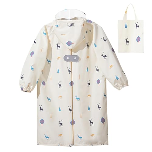 Toddler Kids Raincoat Boys Girls Rain Jacket Waterproof Rain Poncho Reusable Outwear Rainwear Rain Suit - color: Fawn, size: 8-10 Years