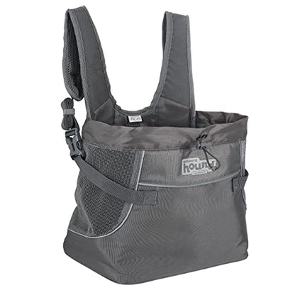 Outward Hound PupPak Dog Front Carrier, Small, Grey – Hands-Free Hiking & Camping Pet Backpack for Small Pets up to 10 lbs, Padded Straps, Breathable Mesh, Water-Resistant, Safety Clip - size: 12.0"L x 7.0"W x 11.5"H