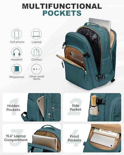 coofay Vacuum Backpack Travel with Pump Vacpack Backpack with Vacuum Seal Backpacks Traveling Backpacks Vacuum Compression Air Travel Bag Carry on Luggage - color: E-peacock Blue