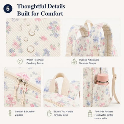 Bluboon School Backpack Set Girls Womens Laptop Bookbag Casual Daypack Fits 15 inch Laptop with Lunch Tote Bag and Pencil Bag - color: Pink Blue Bow 236 Beige