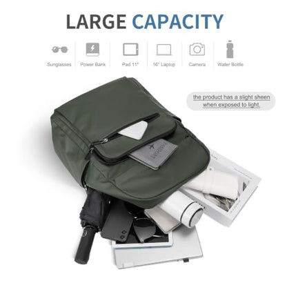16 Inch Laptop Backpack for Men, Business Work Backpack for Everyday Commute, Waterproof Travel Office Computer Bag, Green - color: Green