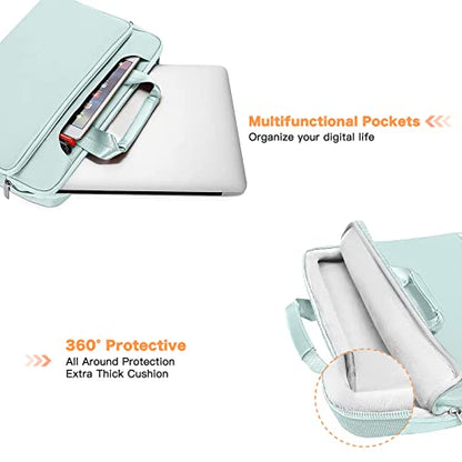 MOSISO 360 Protective Laptop Bag 15.6 inch, 15-16 inch Computer Bag Compatible with MacBook Air 15 inch/Pro 16 inch, HP,Dell,Lenovo,Asus,Notebook, Laptop Carrying Case with Strap&Handle, Mint Green - color: Mint Green, size: 16 inch