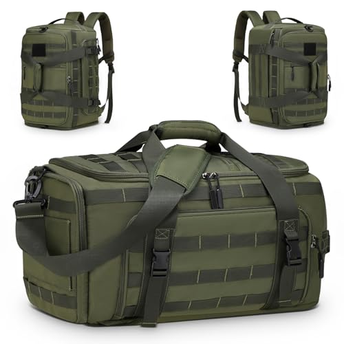 45L Convertible Duffel Backpack, 3 in 1 Gym Bag with Laptop Sleeve, Wet Pockets & Insulated Bottom, Green - color: Green, size: 45L