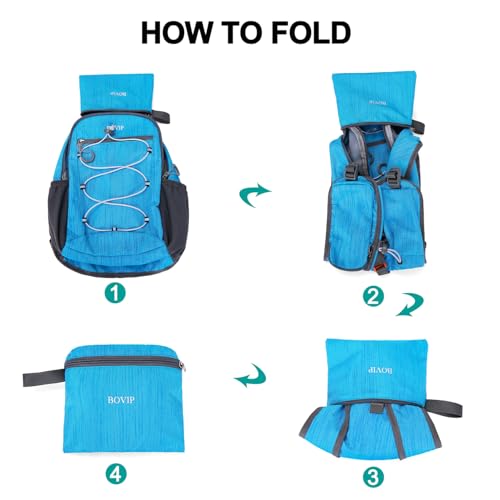 BOVIP 20L Hiking Backpack Lightweight Packable Hiking Daypack Small Travel Outdoor Foldable Shoulder Bag Blue - color: Blue 1