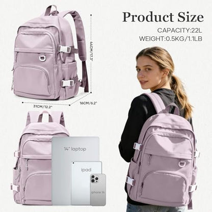 Lightweight College Backpack for Women Men Cute School Bag for Teens Girls Boys High School Backpack for Students Waterproof Casual Daypack Backpack（Purple） - color: A6-purple