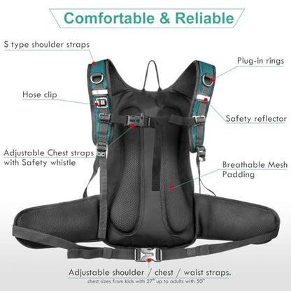 Mothybot Hydration Pack, Insulated Hydration Backpack with 2L BPA Free Water Bladder and Storage, Hiking Backpack for Men, Women, Kids for Running, Cycling, Camping - Keep Liquid Cool up to 5 Hours - color: Matte Emerald
