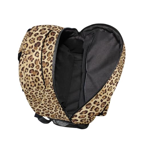 ALAZA Animal Leopard Print Brown Stylish Backpack Purse for Women Girls Kids School Personalized Laptop iPad Tablet Travel School Bag with Multiple Pockets - color: Leopard
