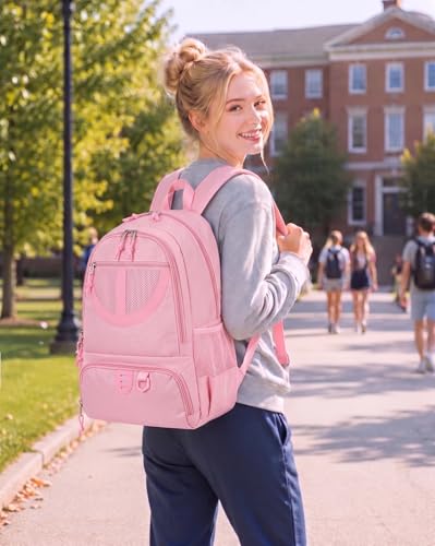 Basketball Bag Backpack for Men Women with Ball & Shoes Compartment 30L Capacity Lightweight Breathable Boys Girls Soccer Ball Bag Backpack Fit Volleyball Football Sports Travel School Gym - color: TK8Pink