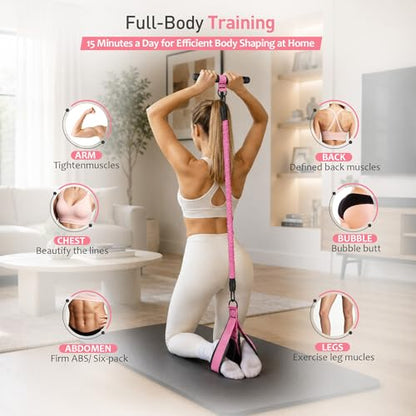Upgraded Multifunction Pedal Resistance Band with Handle, 3 Tube Adjustable Resistance Bands for Abdomen, Waist, Arm, Core/ABS, Leg Workout Sit Up Exercise Equipment for Women
