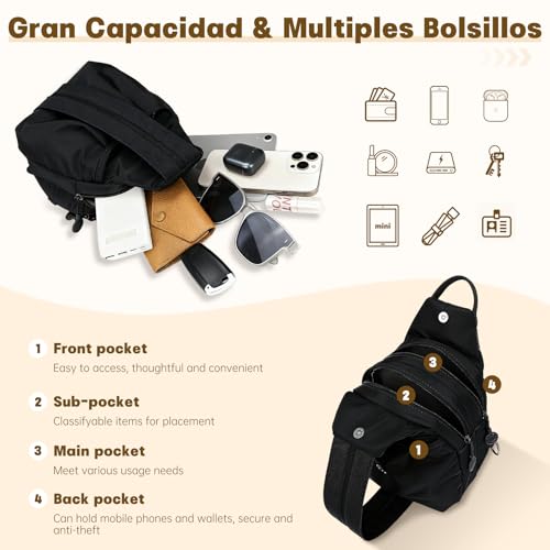 Waterproof 2-Way Mini Commuter Bag, Multi-Compartment Oxford Small Backpack, For Women, Collegeman, Commuter, Travel with Anti-Theft,Three in One Multifunctional Convertible Design(Black) - style: Black