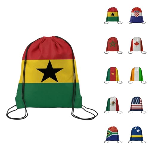 TREBIN 2026 Soccer Cup Drawstring Backpack, Soccer Gym Bag in National Flag Colors, Sports Bag Sackpack Cinch Bag (United States Fan) - color: United States Fan