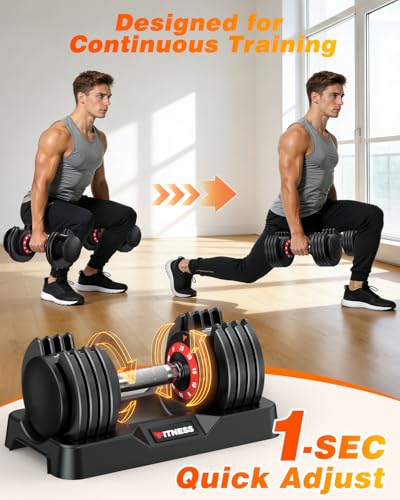 Rendpas Adjustable Dumbbells Set of 2, 5-in-1/10-in-1/16-in-1 Quick-Lock Hand Weights 25/55/80 lbs Pair, Anti-Slip Handle Free Weights Set for Home Gym Strength Training for Men Women - color: Pro-25LBS Pair-Knurled Handle