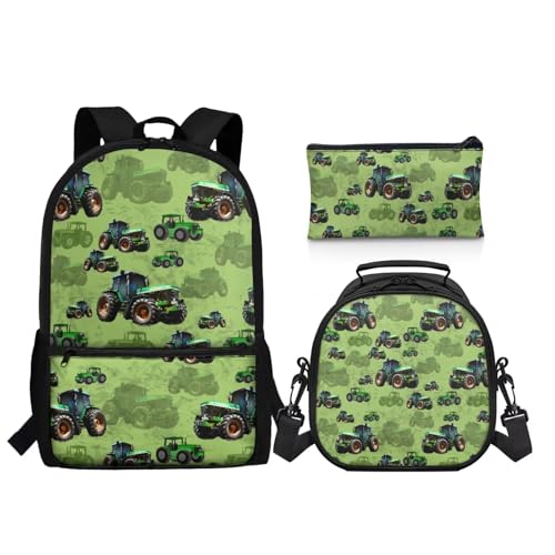 3Pcs Kid Backpack Set Backpack with Lunch Bag Pencil Case 3 Pack Set Elementary School Bag Bookbag 17 Inch Daypack Cartoon Print - color: Capybara Cherry Blossom