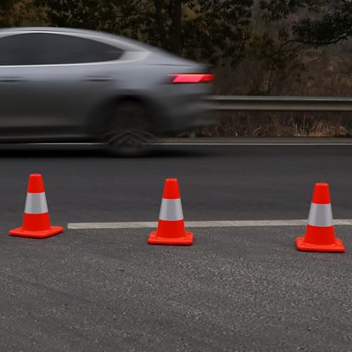 4 Pack 12" Orange Traffic Cones – Durable PVC Safety Cones with High Visibility for Parking, Construction, Sports & Training – Weather-Resistant (12 inch -4Pack) - size: 12 inch -4Pack