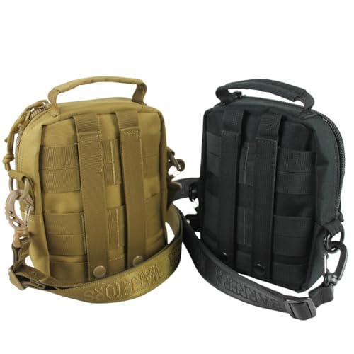Tactical Sling Bag, EDC Sling Backpack with MOLLE, Small Military Crossbody Tactical Pack, Compact Everyday Carry Bag for Travel, Hiking, Outdoor, Water Resistant (Black) - color: Black