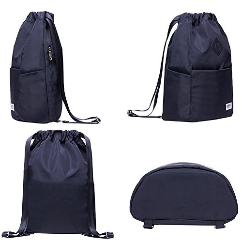 KAUKKO Drawstring Sports Backpack Gym Yoga Bag Shoulder Rucksack for Men and Women (K3031-2-BLACK) - color: Black3031-2