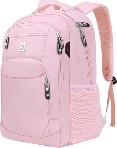 Volher Laptop Backpack,Business Travel Anti Theft Slim Durable Laptops Backpack,Water Resistant College Computer Bag for Women & Men Fits 15.6 Inch Laptop and Notebook-Light Pink - color: Light Pink, size: 15.6 Inch, style: Laptop