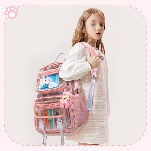 Clear Backpack Stadium Approved Heavy Duty Large Transparent Bag with Anti-Theft Pocket for School, Work, and Events